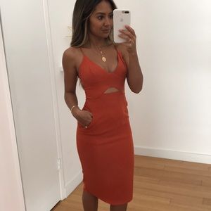 Orange dress with cutout